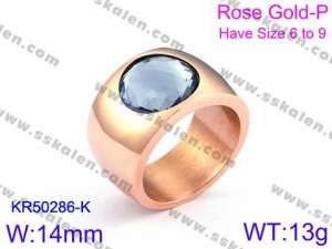 Stainless Steel Stone&Crystal Ring - KR50286-K