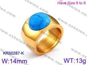 Stainless Steel Stone&Crystal Ring - KR50287-K