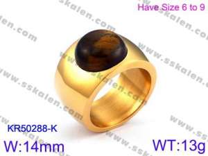 Stainless Steel Stone&Crystal Ring - KR50288-K