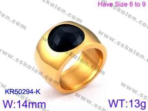 Stainless Steel Stone&Crystal Ring - KR50294-K