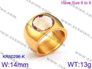 Stainless Steel Stone&Crystal Ring - KR50296-K