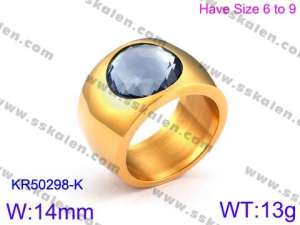 Stainless Steel Stone&Crystal Ring - KR50298-K