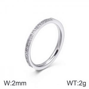 Stainless Steel Stone&Crystal Ring - KR50389-GC