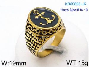 Stainless Steel Gold-plating Ring - KR50895-LK