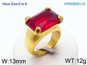Stainless Steel Stone&Crystal Ring - KR50904-LK