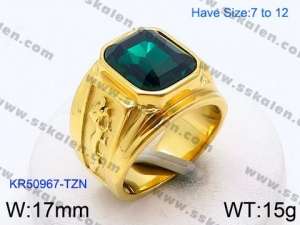 Stainless Steel Stone&Crystal Ring - KR50967-TZN