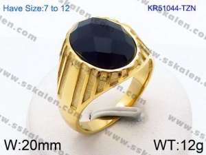 Stainless Steel Stone&Crystal Ring - KR51044-TZN