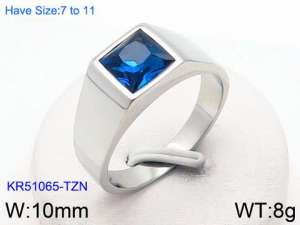 Stainless Steel Stone&Crystal Ring - KR51065-TZN