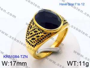 Stainless Steel Stone&Crystal Ring - KR51084-TZN