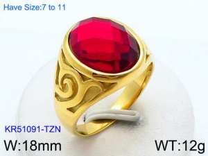 Stainless Steel Stone&Crystal Ring - KR51091-TZN