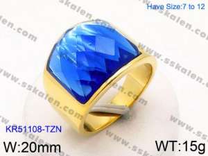 Stainless Steel Stone&Crystal Ring - KR51108-TZN