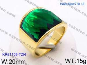 Stainless Steel Stone&Crystal Ring - KR51109-TZN