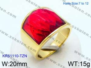 Stainless Steel Stone&Crystal Ring - KR51110-TZN