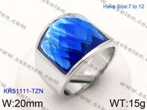 Stainless Steel Stone&Crystal Ring - KR51111-TZN