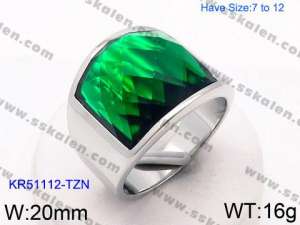 Stainless Steel Stone&Crystal Ring - KR51112-TZN