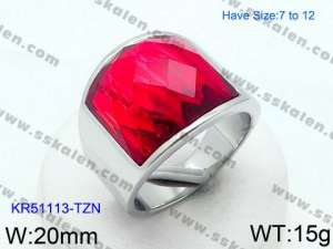 Stainless Steel Stone&Crystal Ring - KR51113-TZN