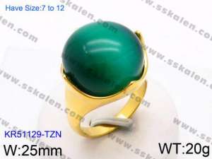 Stainless Steel Stone&Crystal Ring - KR51129-TZN