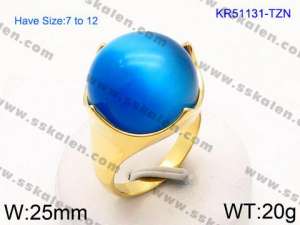 Stainless Steel Stone&Crystal Ring - KR51131-TZN