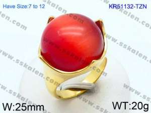 Stainless Steel Stone&Crystal Ring - KR51132-TZN