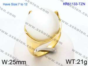 Stainless Steel Stone&Crystal Ring - KR51133-TZN