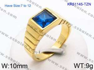 Stainless Steel Stone&Crystal Ring - KR51145-TZN
