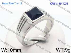 Stainless Steel Stone&Crystal Ring - KR51149-TZN