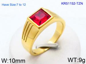 Stainless Steel Stone&Crystal Ring - KR51152-TZN