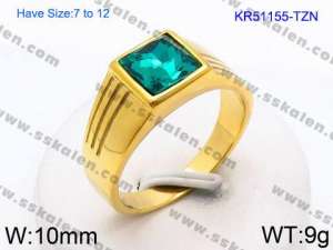 Stainless Steel Stone&Crystal Ring - KR51155-TZN