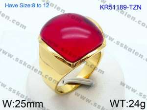 Stainless Steel Stone&Crystal Ring - KR51186-TZN