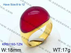 Stainless Steel Stone&Crystal Ring - KR51193-TZN