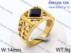 Stainless Steel Stone&Crystal Ring - KR51232-TZN