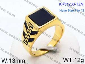 Stainless Steel Stone&Crystal Ring - KR51233-TZN