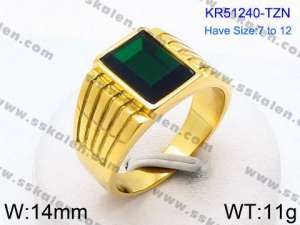 Stainless Steel Stone&Crystal Ring - KR51240-TZN