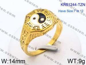 Stainless Steel Gold-plating Ring - KR51244-TZN