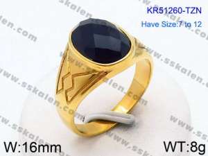 Stainless Steel Stone&Crystal Ring - KR51260-TZN