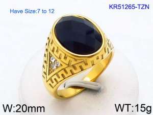 Stainless Steel Stone&Crystal Ring - KR51265-TZN