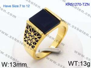 Stainless Steel Stone&Crystal Ring - KR51270-TZN