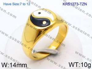 Stainless Steel Gold-plating Ring - KR51273-TZN