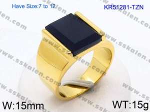 Stainless Steel Stone&Crystal Ring - KR51281-TZN