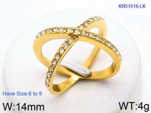 Stainless Steel Stone&Crystal Ring - KR51516-LK