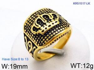 Stainless Steel Gold-plating Ring - KR51517-LK
