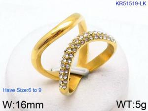 Stainless Steel Stone&Crystal Ring - KR51519-LK