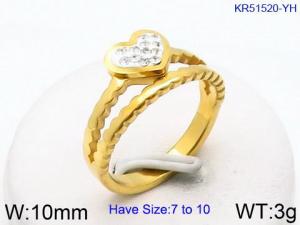 Stainless Steel Stone&Crystal Ring - KR51520-YH