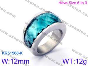 Stainless Steel Stone&Crystal Ring - KR51568-K