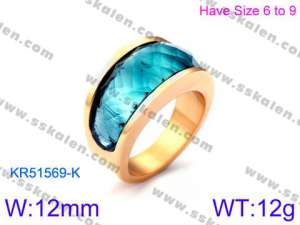 Stainless Steel Stone&Crystal Ring - KR51569-K