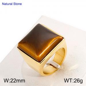 Stainless Steel Stone&Crystal Ring - KR51649-GC