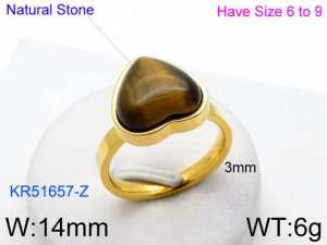 Stainless Steel Stone&Crystal Ring - KR51657-Z