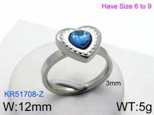 Stainless Steel Stone&Crystal Ring - KR51708-Z