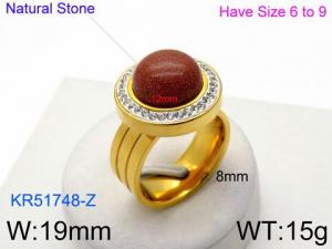 Stainless Steel Stone&Crystal Ring - KR51748-Z