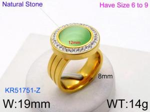 Stainless Steel Stone&Crystal Ring - KR51751-Z